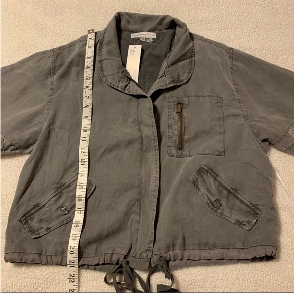 Young Fabulous & Broke Clara Jacket Black Sand Tencel Bomber Utility YFB - Picture 7 of 15